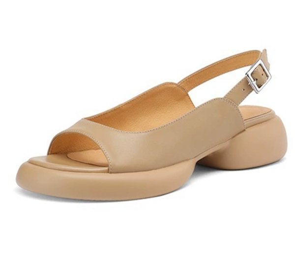 画像13: Chunky backstrap leather sandals　オープントゥ バックストラップ プラットフォーム厚底レザーサンダル  (13)