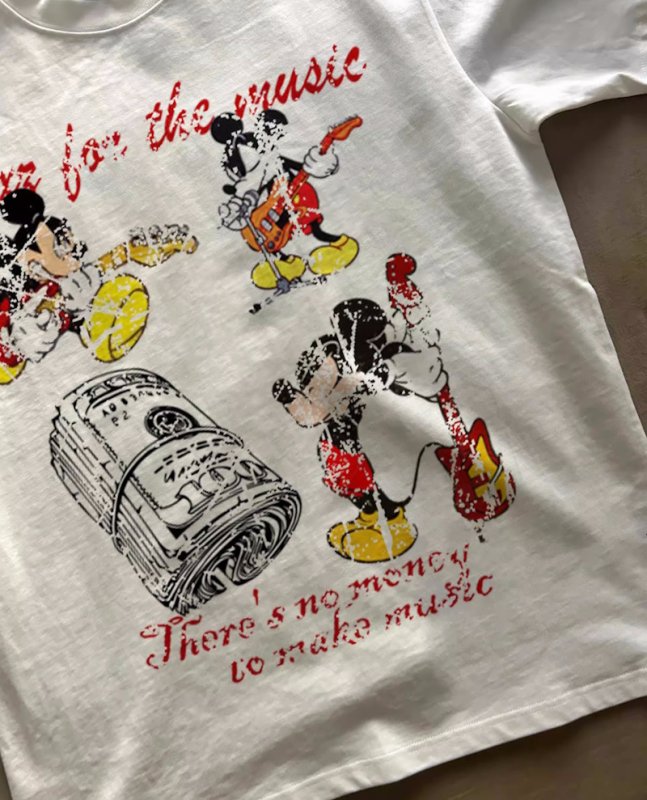 画像3: Unisex Vintage Style Mickey Mouse Print  round neck short sleeve T-shirt 　 ユニセックス男女兼用ヴィンテージスタイルミッキーマウスプリントラウンドネック半袖 Tシャツ (3)