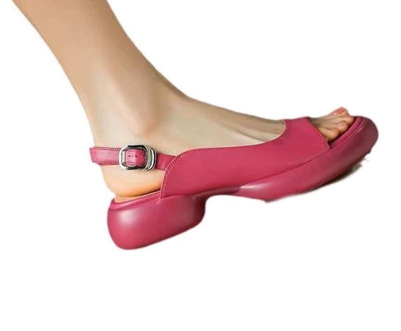 画像7: Chunky backstrap leather sandals　オープントゥ バックストラップ プラットフォーム厚底レザーサンダル  (7)