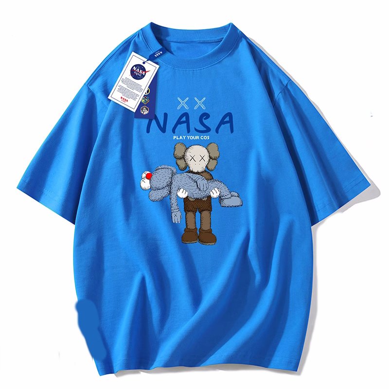 画像10: NASA×W KAWS Print short sleeve T-shirt 　 ユニセックス男女兼用NASAナサ×WカウズKAWSプリントプリント  半袖Tシャツ プルオーバー (10)