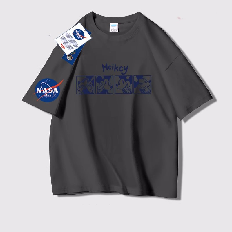 画像3: NASA x Box Mickey Mouse Print short sleeve T-shirt 　 ユニセックス男女兼用NASAナサ×ボックスミッキープリントヒップホッププリント  半袖Tシャツ プルオーバー (3)