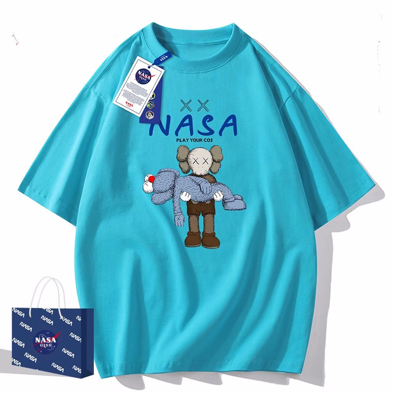 画像12: NASA×W KAWS Print short sleeve T-shirt 　 ユニセックス男女兼用NASAナサ×WカウズKAWSプリントプリント  半袖Tシャツ プルオーバー (12)