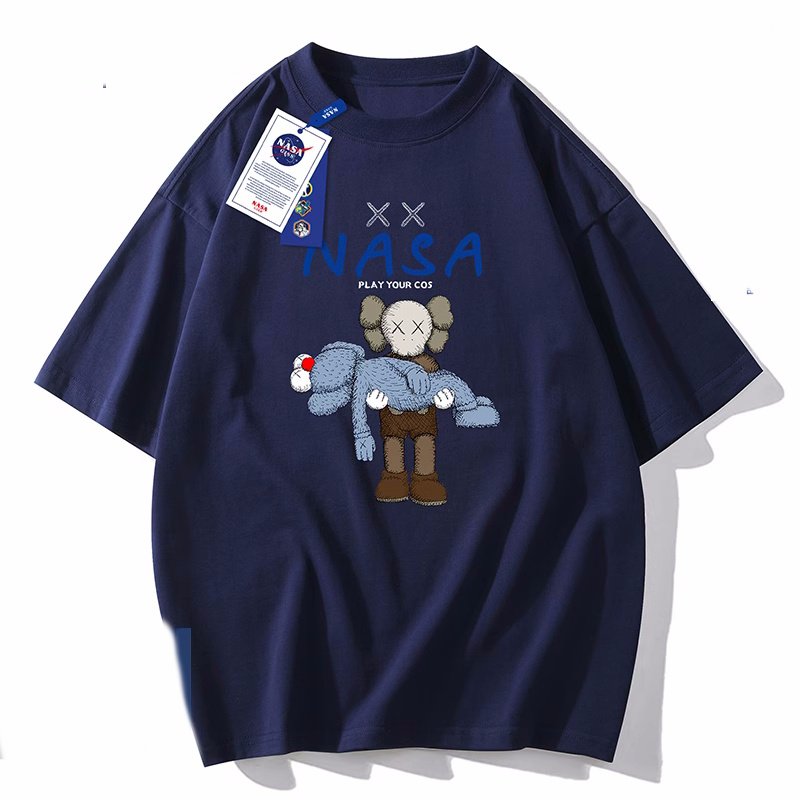 画像3: NASA×W KAWS Print short sleeve T-shirt 　 ユニセックス男女兼用NASAナサ×WカウズKAWSプリントプリント  半袖Tシャツ プルオーバー (3)