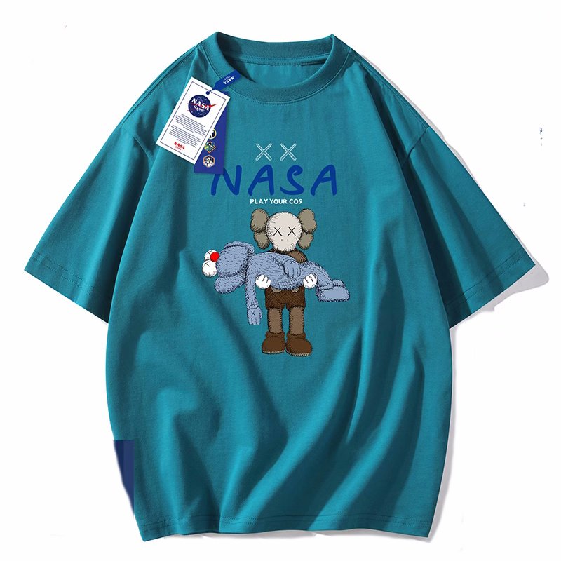 画像9: NASA×W KAWS Print short sleeve T-shirt 　 ユニセックス男女兼用NASAナサ×WカウズKAWSプリントプリント  半袖Tシャツ プルオーバー (9)