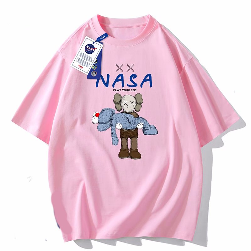 画像8: NASA×W KAWS Print short sleeve T-shirt 　 ユニセックス男女兼用NASAナサ×WカウズKAWSプリントプリント  半袖Tシャツ プルオーバー (8)