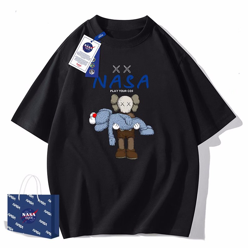画像11: NASA×W KAWS Print short sleeve T-shirt 　 ユニセックス男女兼用NASAナサ×WカウズKAWSプリントプリント  半袖Tシャツ プルオーバー (11)