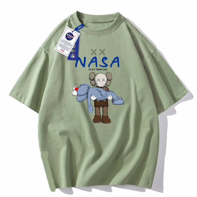 画像6: NASA×W KAWS Print short sleeve T-shirt 　 ユニセックス男女兼用NASAナサ×WカウズKAWSプリントプリント  半袖Tシャツ プルオーバー (6)