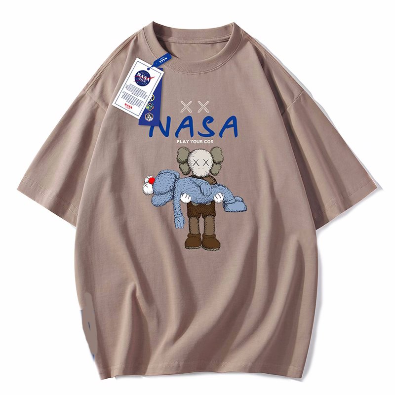 画像5: NASA×W KAWS Print short sleeve T-shirt 　 ユニセックス男女兼用NASAナサ×WカウズKAWSプリントプリント  半袖Tシャツ プルオーバー (5)
