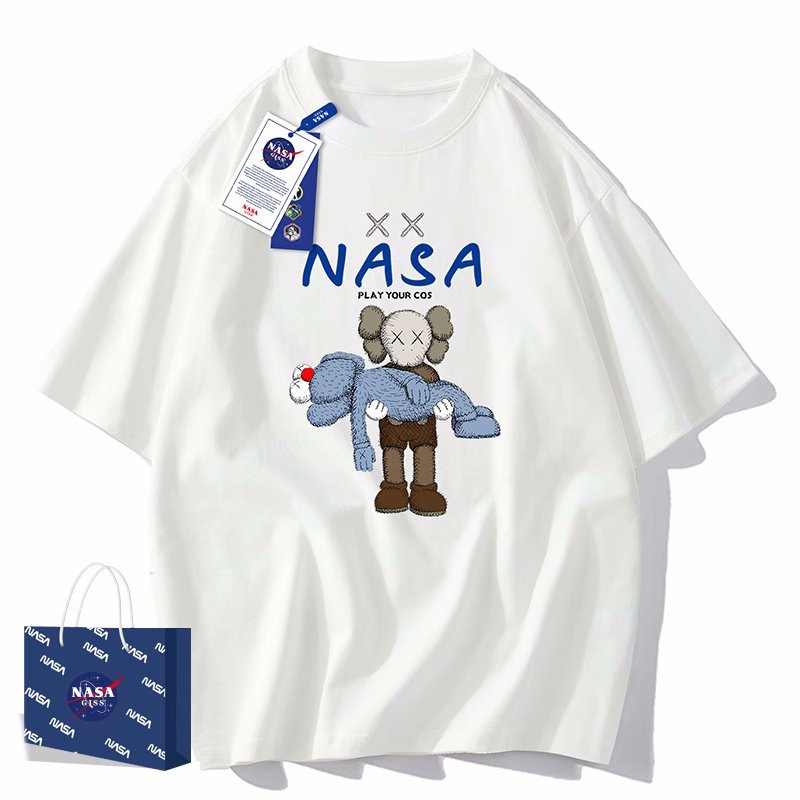 画像13: NASA×W KAWS Print short sleeve T-shirt 　 ユニセックス男女兼用NASAナサ×WカウズKAWSプリントプリント  半袖Tシャツ プルオーバー (13)