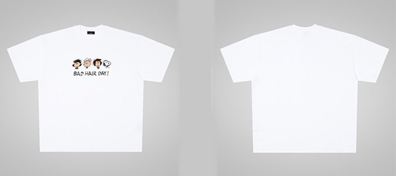 画像3: Bad Hair Snoopy Friends print Print round neck Tshirts  バッドヘアースヌーピーフレンズプリント ラウンドネック Tシャツ ユニセックス 男女兼用 (3)