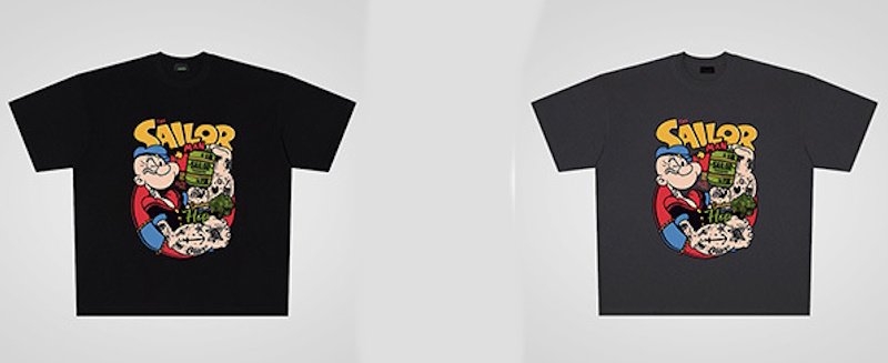 画像5: Sailor Popeye print Print round neck Tshirts  セーラー水平ポパイプリント ラウンドネック Tシャツ ユニセックス 男女兼用 (5)