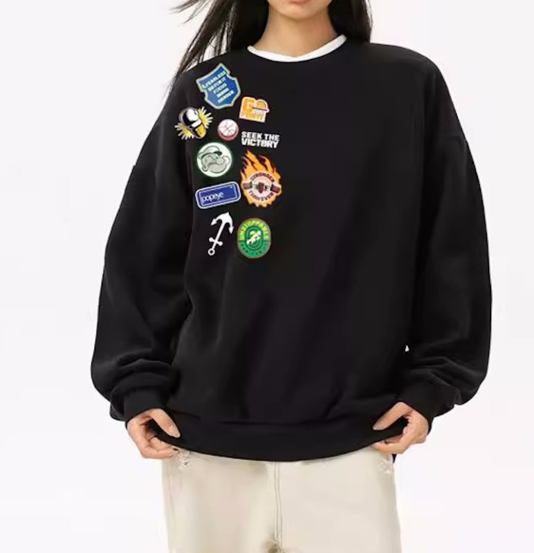 画像8: Emblem Popeye print  sweat pullover   ユニセックス 男女兼用エンブレムポパイプリント スウェット トレーナー (8)