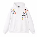 画像1: Emblem Popeye print hoodie  sweat pullover   ユニセックス 男女兼用エンブレムポパイプリントフーディ スウェット パーカー (1)