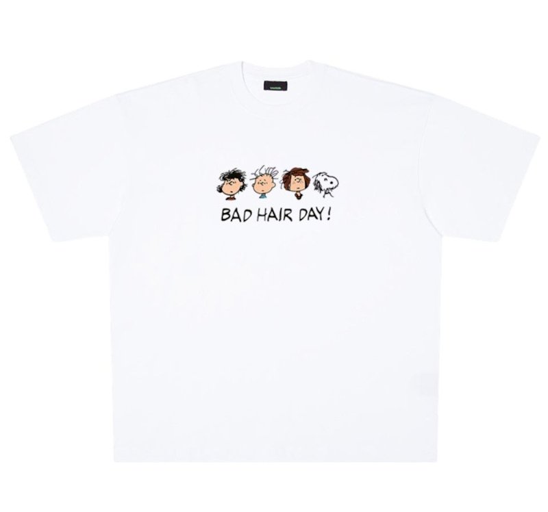 画像1: Bad Hair Snoopy Friends print Print round neck Tshirts  バッドヘアースヌーピーフレンズプリント ラウンドネック Tシャツ ユニセックス 男女兼用 (1)