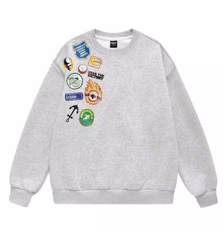画像1: Emblem Popeye print  sweat pullover   ユニセックス 男女兼用エンブレムポパイプリント スウェット トレーナー (1)