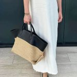 画像3: Raffia straw woven and leather basket tote bag　ユニセックスラフィア ストロー編み＆レザーかご籠トートバッグ (3)