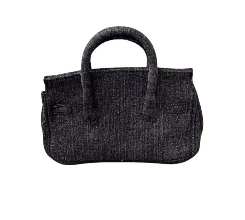 画像4: Unisex Mickey x DISNEY Washed Denim Mickey Birkin Tote Shoulder Crossbody Bag　ウォッシュドデニムミッキー＆ミニーBKトートショルダークロスボディバッグ (4)