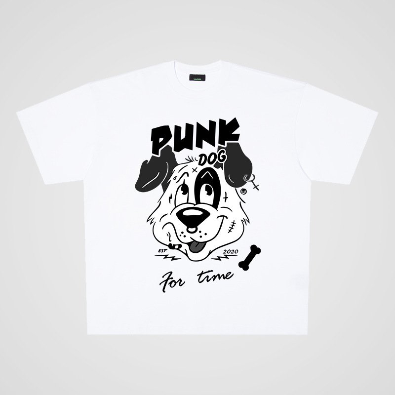画像3: Punk Dog Print round neck Tshirts  パンクドッグプリント ラウンドネック Tシャツ ユニセックス 男女兼用 (3)