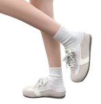 画像5: Women's Baotou Leather Lace-up Half Sneakers Slippers　 レースアップレザースニーカーサンダルスリッパシューズ (5)