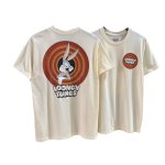 画像1: Vintage Style Looney Tunes Bugs Bunny Print Round Neck T-Shirt 　ヴィンテージスタイル ルーニーテューンズ バックスバニープリント ラウンドネック Tシャツ ユニセックス 男女兼用 (1)