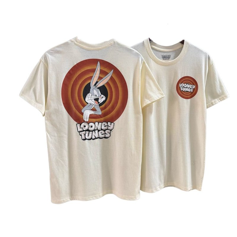 画像1: Vintage Style Looney Tunes Bugs Bunny Print Round Neck T-Shirt 　ヴィンテージスタイル ルーニーテューンズ バックスバニープリント ラウンドネック Tシャツ ユニセックス 男女兼用 (1)
