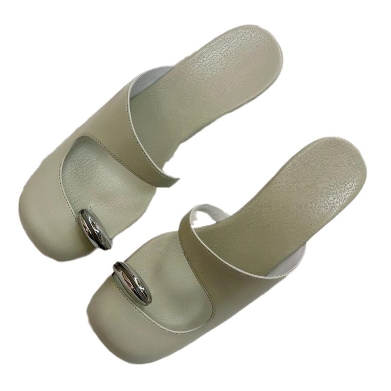 画像5: Women’s Wedge Heel Leather Toe Ring Pumps Mule Sandals  Shoes  　 ウェッジヒールレザーつま先リングパンプスミュールサンダル (5)