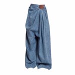画像1: Unisex Draped wide jeans denim pants trousers 男女兼用 ユニセックス ドレープワイドデニムパンツ　ジーンズ (1)