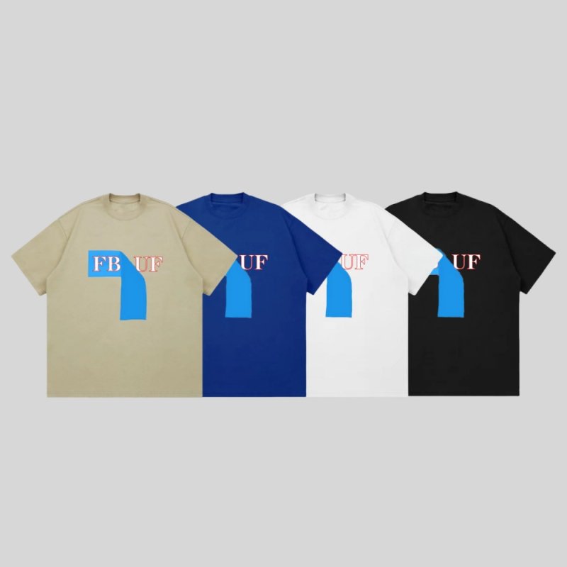 画像8: unisex FBUF logo  paint Short Sleeve T-Shirt 　FBUFロゴ＆ブルーペイントラウンドネック Tシャツ ユニセックス 男女兼用 (8)