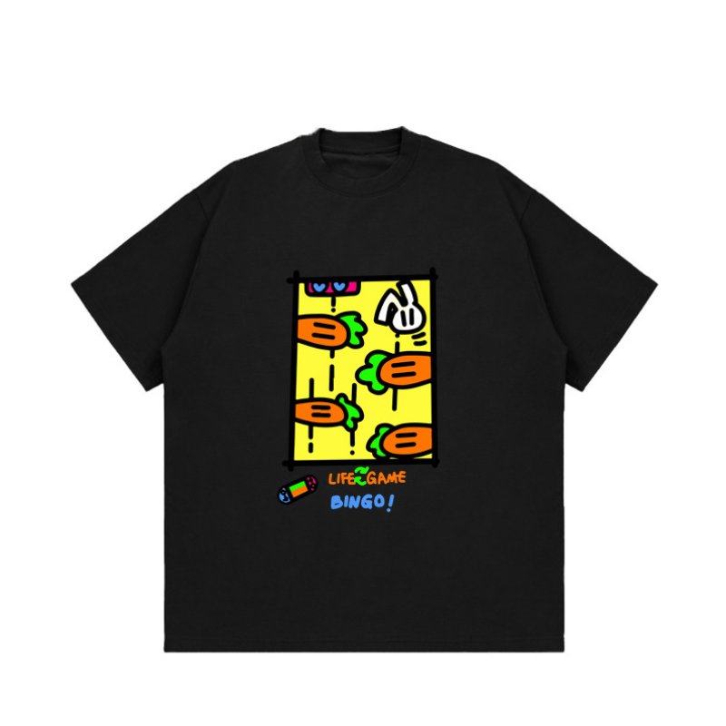 画像7: unisex unisex box carrot graphic paint Short Sleeve T-Shirt 　ボックスキャロットグラフィックペイントラウンドネック Tシャツ ユニセックス 男女兼用 (7)