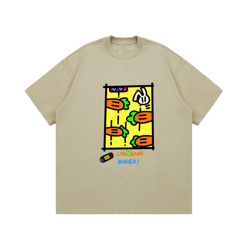 画像8: unisex unisex box carrot graphic paint Short Sleeve T-Shirt 　ボックスキャロットグラフィックペイントラウンドネック Tシャツ ユニセックス 男女兼用 (8)