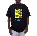 画像1: unisex unisex box carrot graphic paint Short Sleeve T-Shirt 　ボックスキャロットグラフィックペイントラウンドネック Tシャツ ユニセックス 男女兼用 (1)