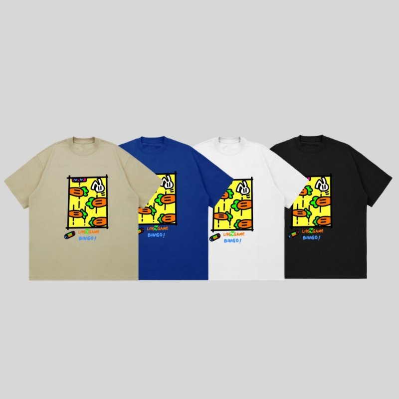 画像5: unisex unisex box carrot graphic paint Short Sleeve T-Shirt 　ボックスキャロットグラフィックペイントラウンドネック Tシャツ ユニセックス 男女兼用 (5)