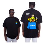 画像2: unisex shopping day graphic paintShort Sleeve T-Shirt 　shopping day レターロゴ＆グラフィックペイントラウンドネック Tシャツ ユニセックス 男女兼用 (2)