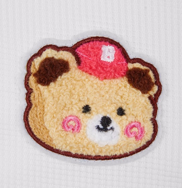 画像5: Waffle Bear One Point Bear Short Sleeve T-Shirt 　ワッフルワンポイントベア刺繍 ラウンドネック Tシャツ ユニセックス 男女兼用 (5)