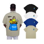 画像1: unisex shopping day graphic paintShort Sleeve T-Shirt 　shopping day レターロゴ＆グラフィックペイントラウンドネック Tシャツ ユニセックス 男女兼用 (1)