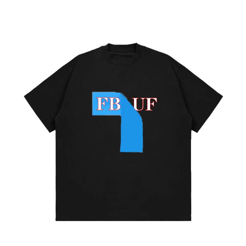 画像5: unisex FBUF logo  paint Short Sleeve T-Shirt 　FBUFロゴ＆ブルーペイントラウンドネック Tシャツ ユニセックス 男女兼用 (5)