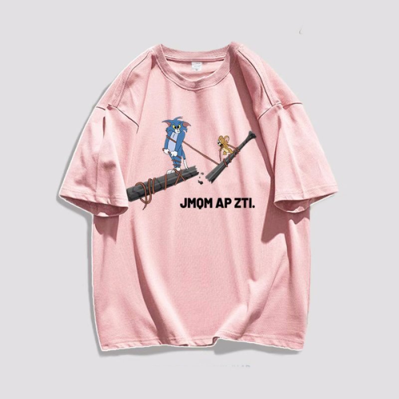 画像5: unisex Broken Bat Tom and Jerry  print Short Sleeve T-Shirt 　ブロークンバットトムとジェリープリントラウンドネック Tシャツ ユニセックス 男女兼用 (5)