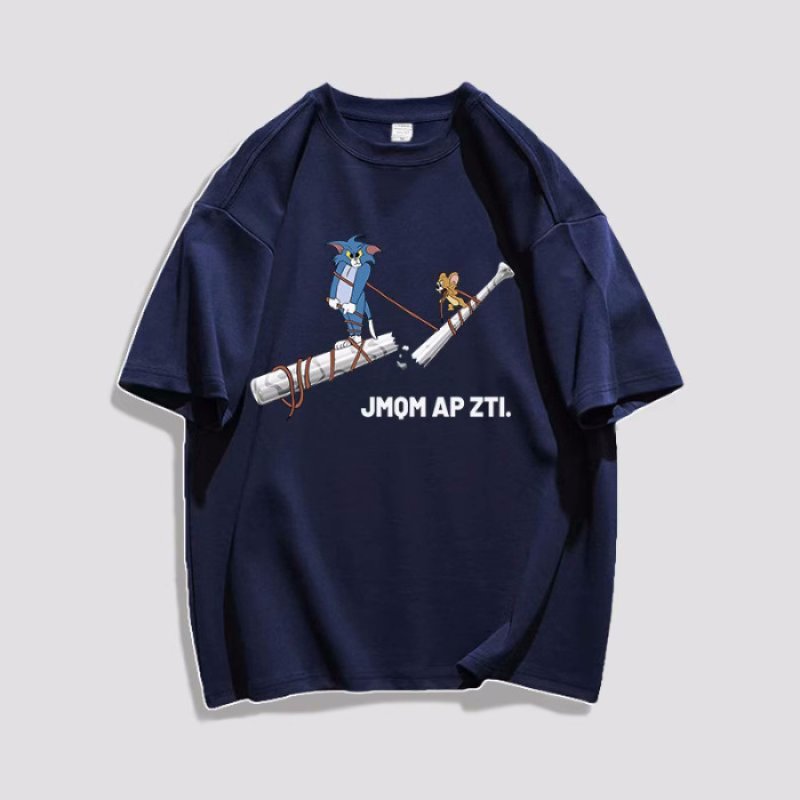 画像3: unisex Broken Bat Tom and Jerry  print Short Sleeve T-Shirt 　ブロークンバットトムとジェリープリントラウンドネック Tシャツ ユニセックス 男女兼用 (3)