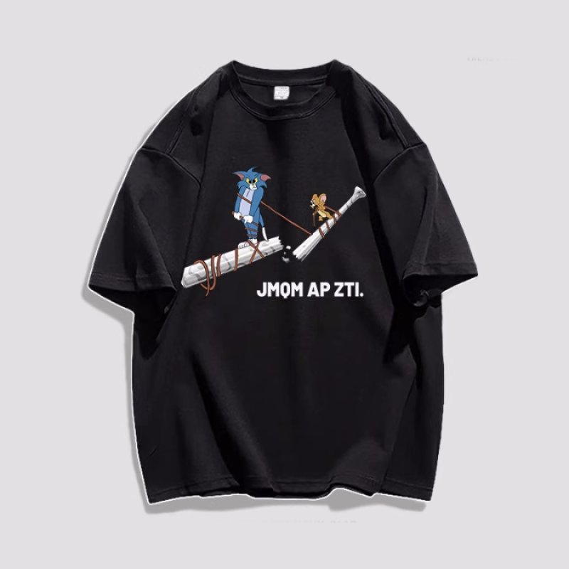 画像6: unisex Broken Bat Tom and Jerry  print Short Sleeve T-Shirt 　ブロークンバットトムとジェリープリントラウンドネック Tシャツ ユニセックス 男女兼用 (6)