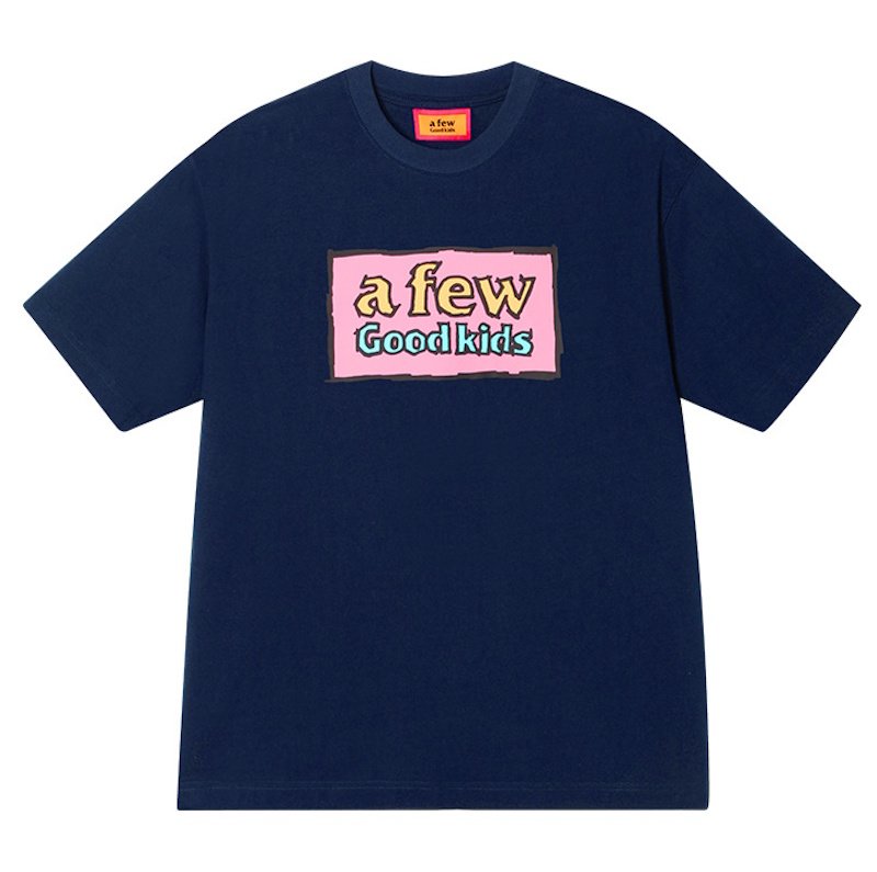 画像1: unisex  afewgoodkids letter print Short Sleeve T-Shirt 　レターロゴプリントラウンドネック Tシャツ ユニセックス 男女兼用 (1)