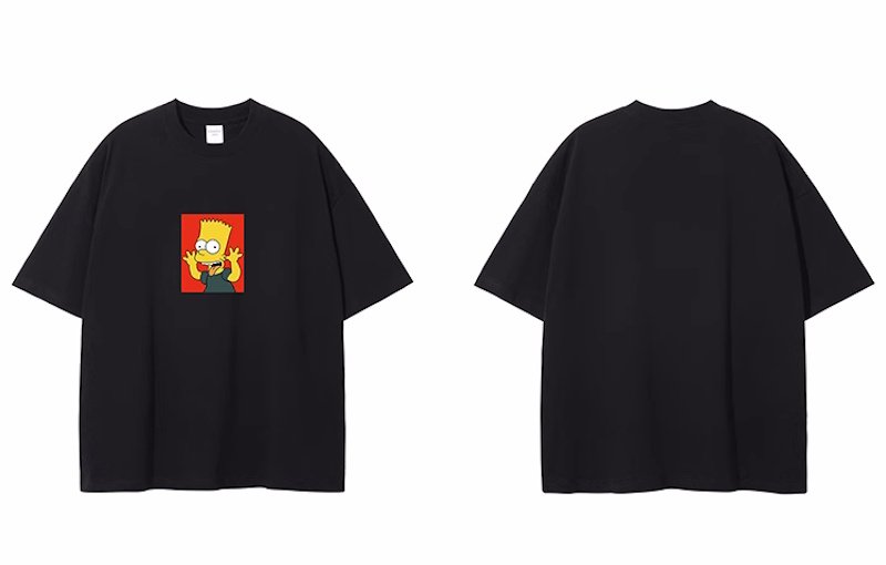 画像3: unisex box bart simpson print  Short Sleeve T-Shirt 　ボックスバートシンプソンプリントラウンドネック Tシャツ ユニセックス 男女兼用 (3)