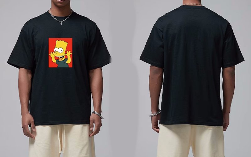 画像4: unisex box bart simpson print  Short Sleeve T-Shirt 　ボックスバートシンプソンプリントラウンドネック Tシャツ ユニセックス 男女兼用 (4)