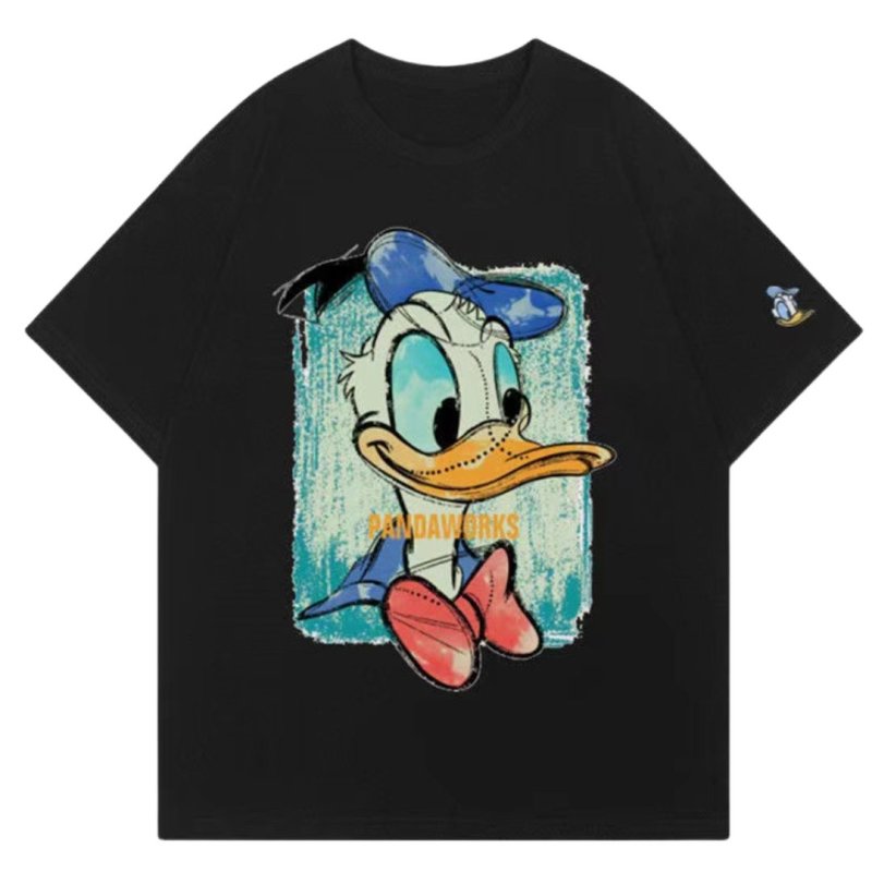 画像1: unisex Vintage Style Donald Duck Short Sleeve T-Shirt　ヴィンテージスタイルドナルドダックプリントラウンドネック Tシャツ ユニセックス 男女兼用 (1)