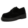 画像2: Thick-soled suede lace-up derby martin shoes Loafers　メンズ 男女兼用 厚底プラットフォームスエードレザーレースアップダービーマーティンシューズローファースリッポン (2)