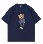 画像1: unisex Trendy Stylish Bear print Short Sleeve T-Shirt 　トレンディースタイリッシュベア熊プリントラウンドネック Tシャツ ユニセックス 男女兼用 (1)