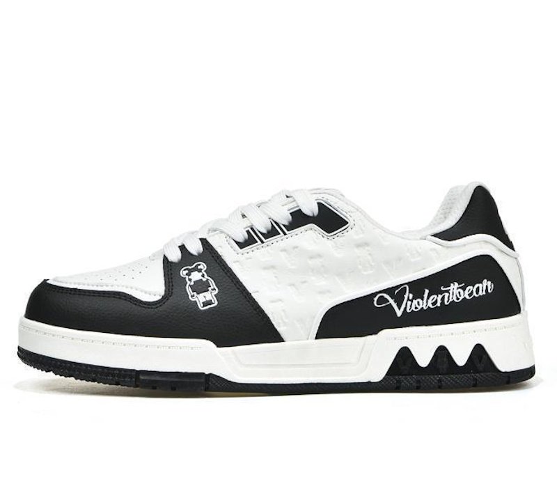 画像2: Unisex Violence Bear Point Leather Lace-up Sneakers shoes  ユニセックス 男女兼用バイオレンスベアポイントレザーレースアップスニーカー (2)