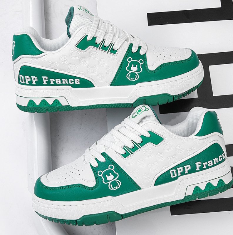 画像4: Unisex Violence Bear Point Leather Lace-up Sneakers shoes  ユニセックス 男女兼用バイオレンスベアポイントレザーレースアップスニーカー (4)