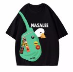 画像1: unisex NASALEE x Bag Goose print Short Sleeve T-Shirt 　ナサNASALEEバッググースプリントラウンドネック Tシャツ ユニセックス 男女兼用 (1)