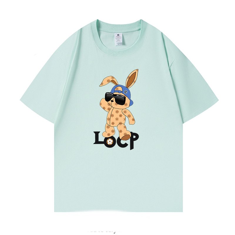 画像11: unisex Monogram Rabbit print Short Sleeve T-Shirt 　モノグラムラビットプリントラウンドネック Tシャツ ユニセックス 男女兼用 (11)