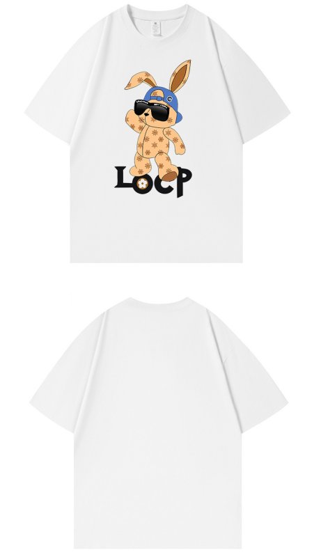 画像12: unisex Monogram Rabbit print Short Sleeve T-Shirt 　モノグラムラビットプリントラウンドネック Tシャツ ユニセックス 男女兼用 (12)